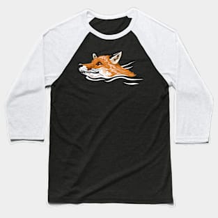 Swimming Fox Baseball T-Shirt